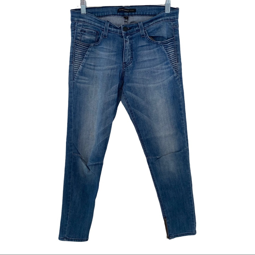 Flying Monkey medium wash mid rise zippered ankle skinny jeans size 29